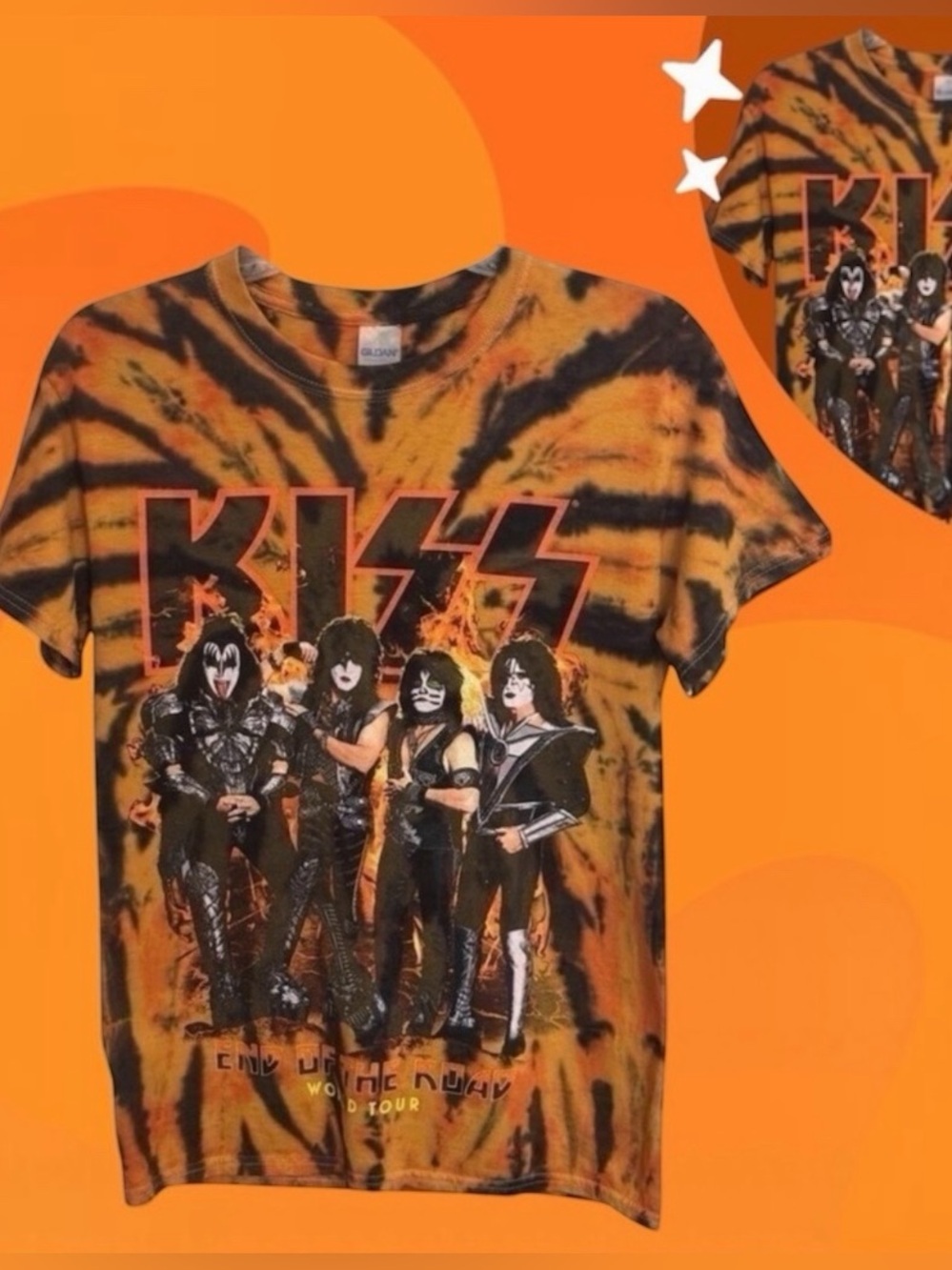KISS End of the Road Tour Tie Dye Women’s T-Shirt Size Medium